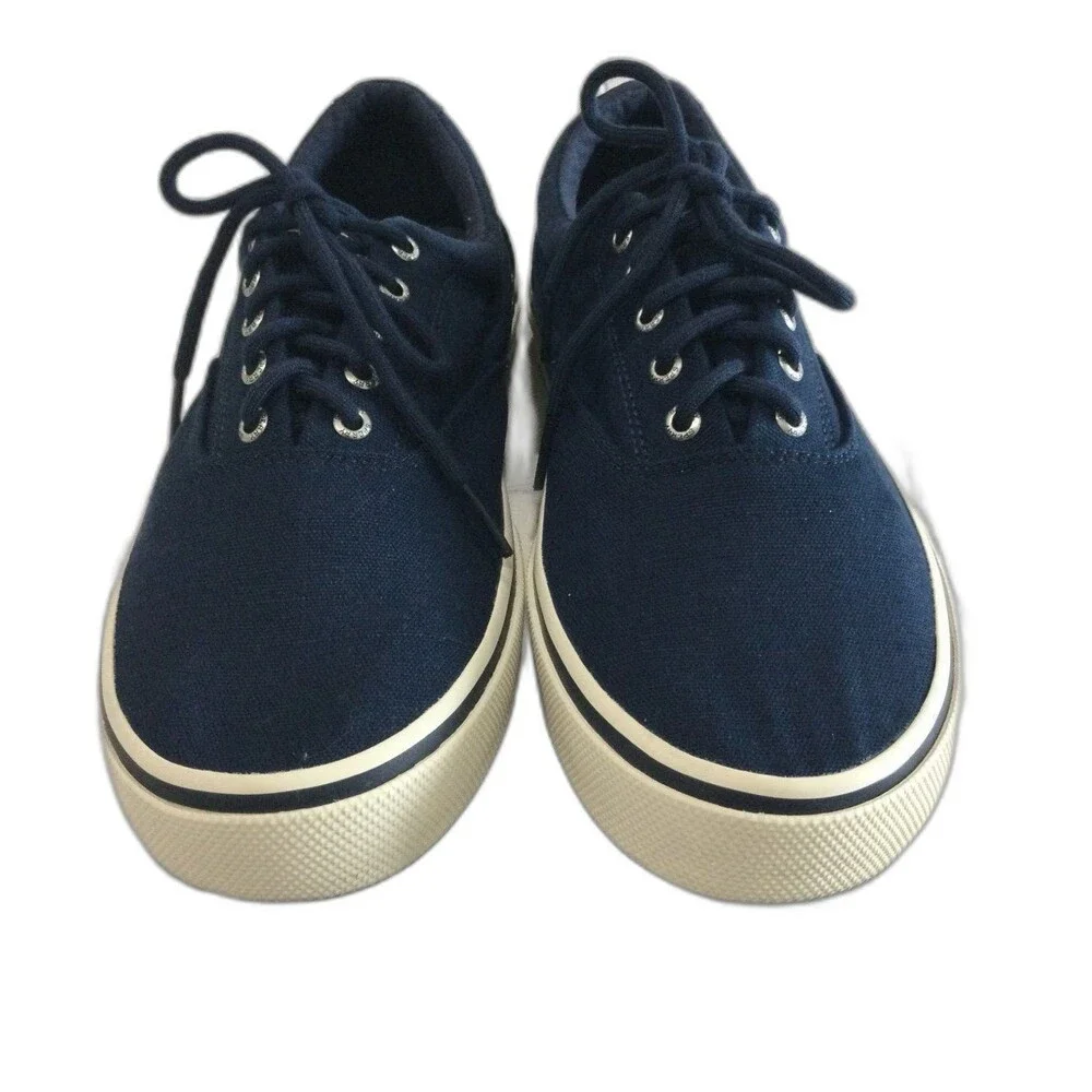 Sperry Top Siders Sneaker Shoes Men’s Size 11.5 Navy Blue Canvas Shoes STS21562